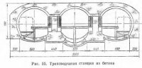 Трехсводчатые станции с монолитной бетонной обделкой