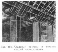 Трехсводчатые станции колонного тина со сборной обделкой