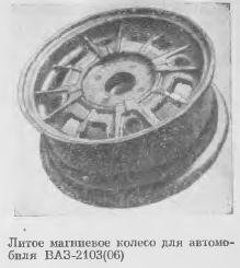 Применение магниевых сплавов для колес автомобиля ВАЗ-2103(06)