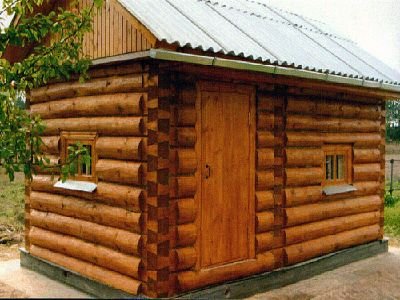 Отделка сруба бани